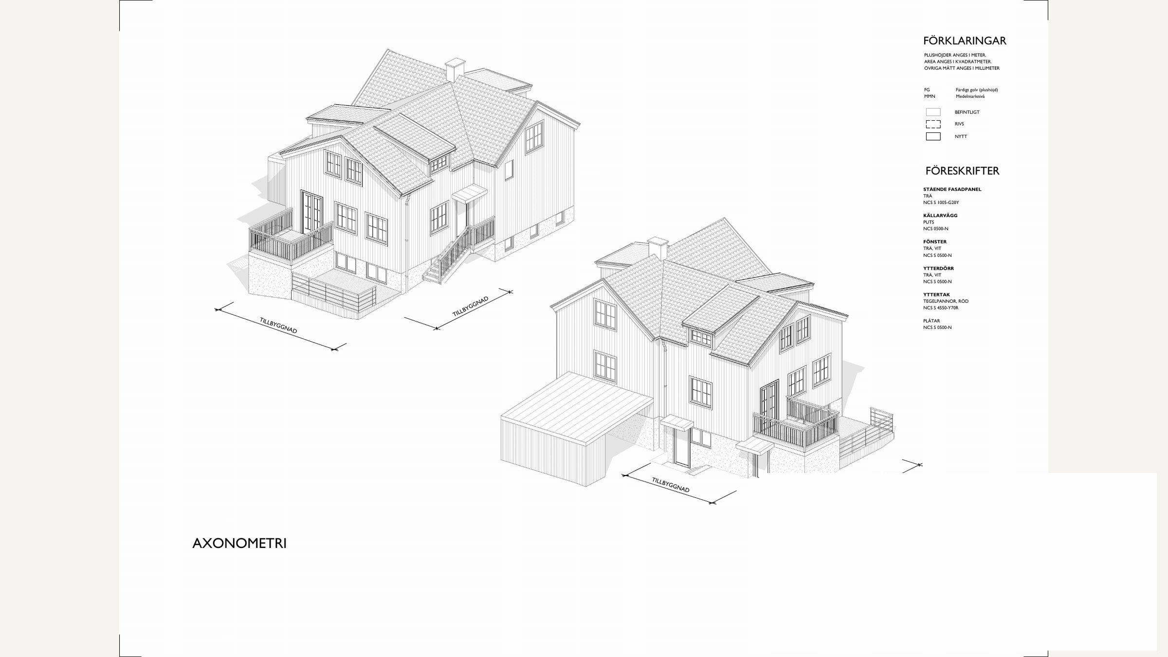 Visualisering av den ombyggda villans fasad och takkupa