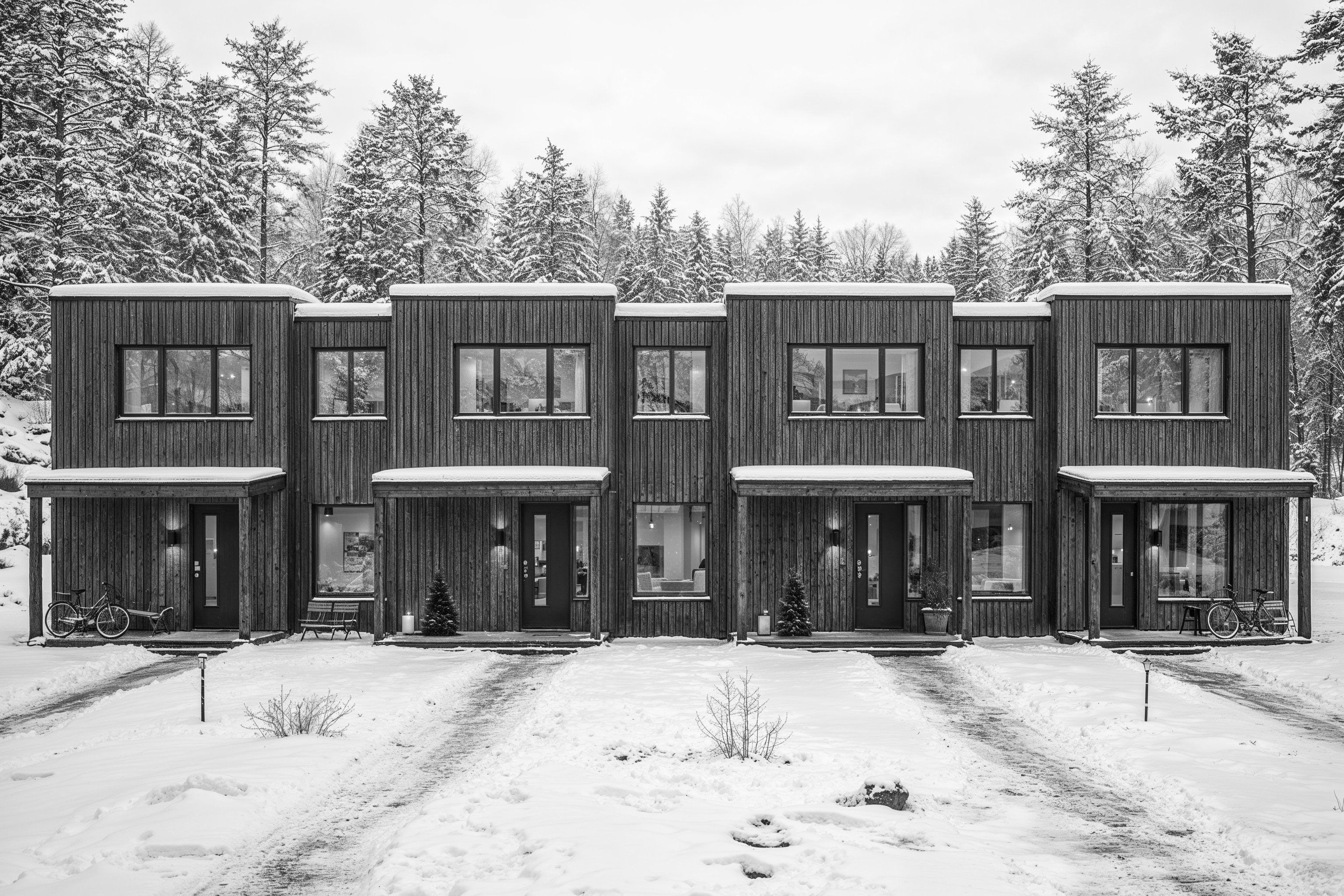 3D-visualisering av radhus framtagna av Formark för Sethmark Properties