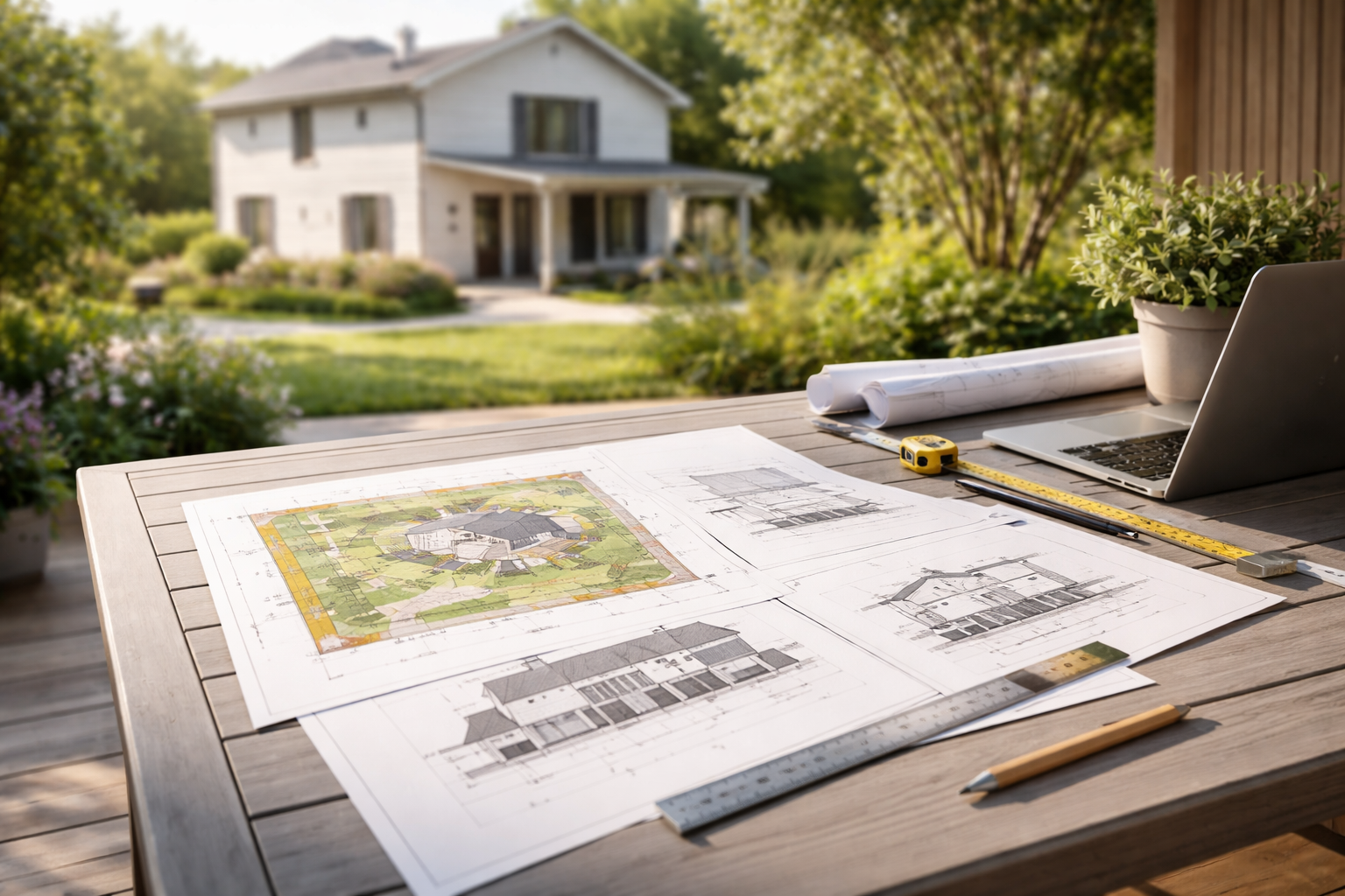 bygglovsritningar över en fastighet som ska byggas om