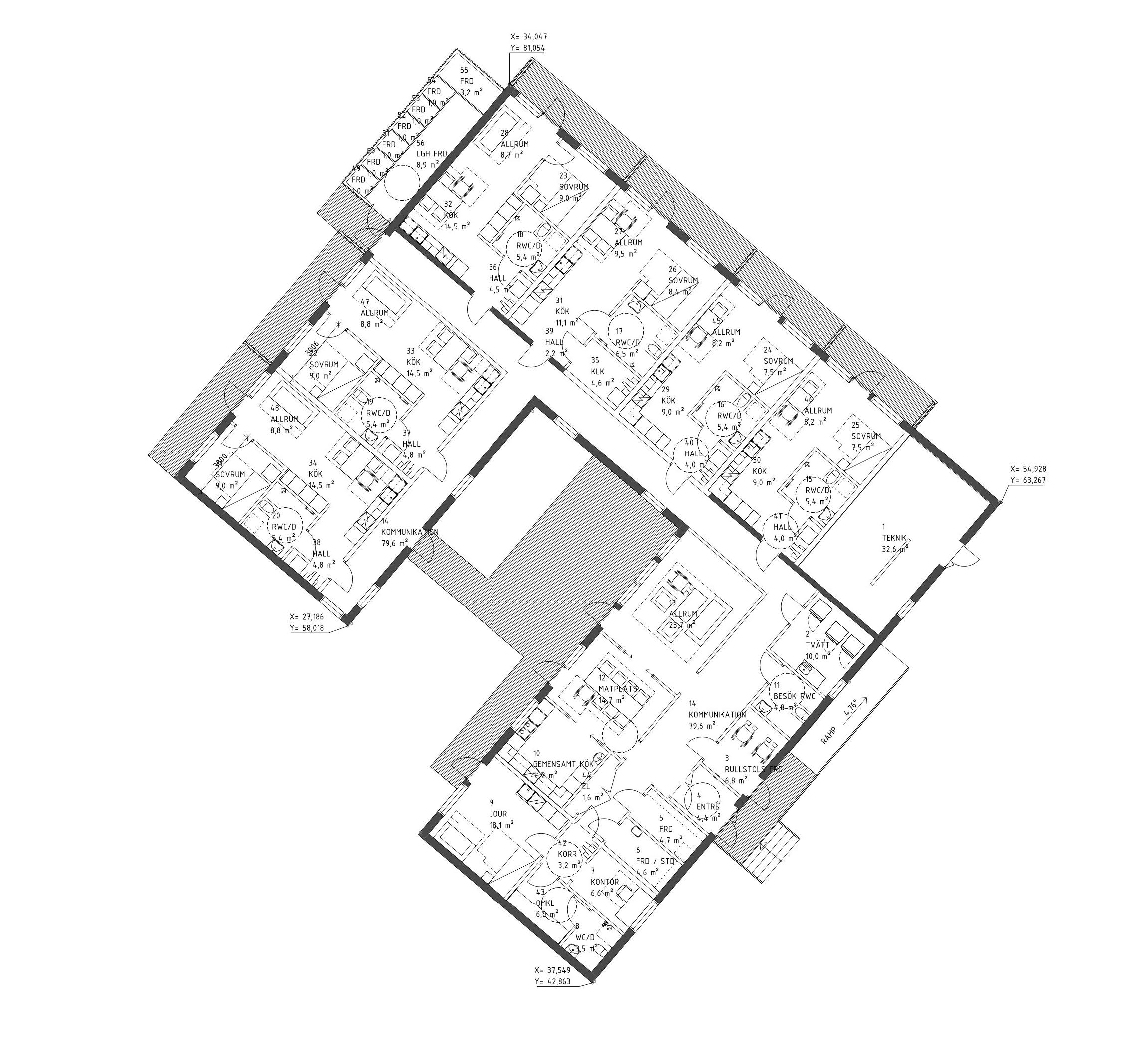 Interiör av LSS Tureberg – kök och matplats med tillgänglighetsanpassning för rullstol.