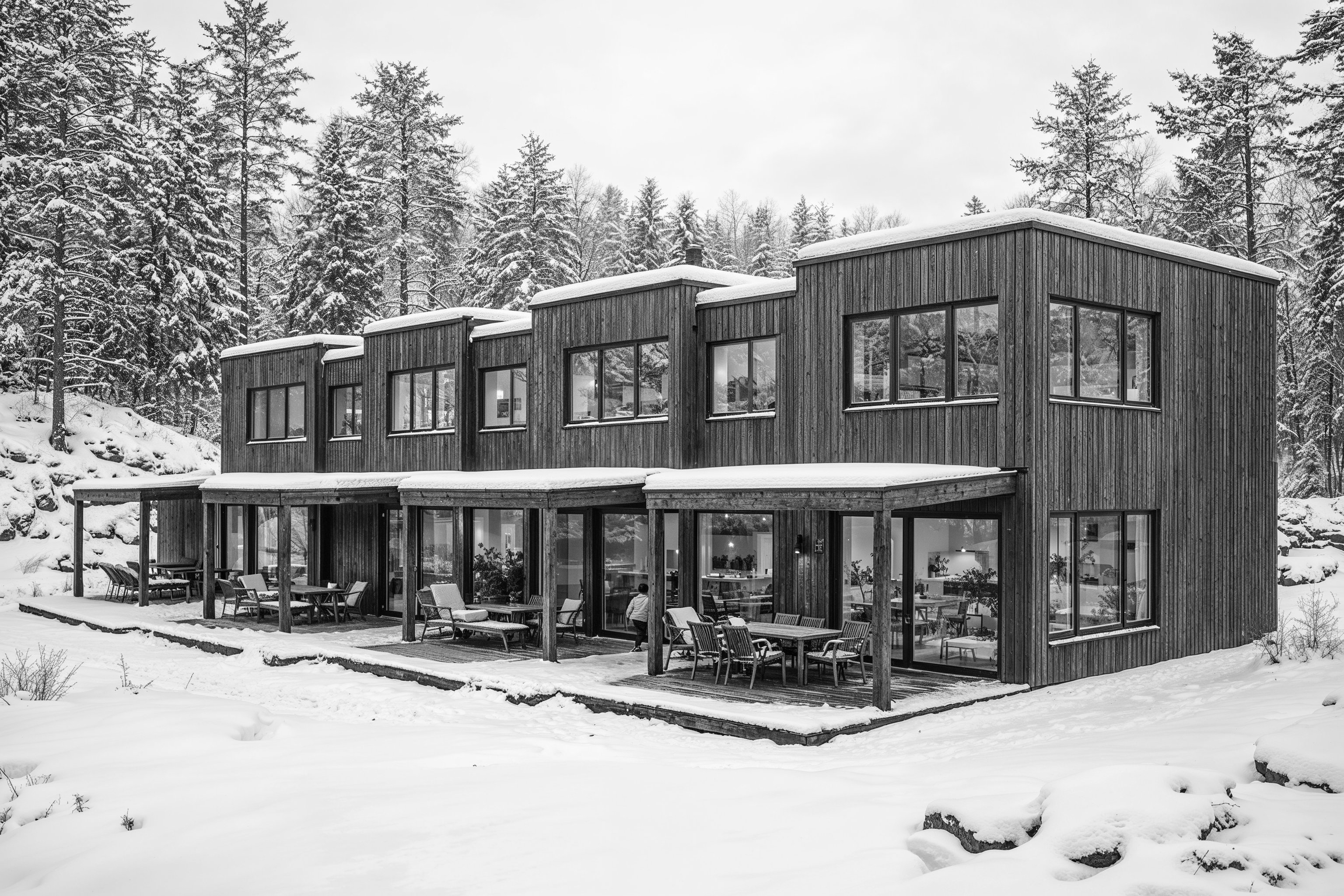 3D-visualisering av radhus, alternativ vy – Formark för Sethmark Properties